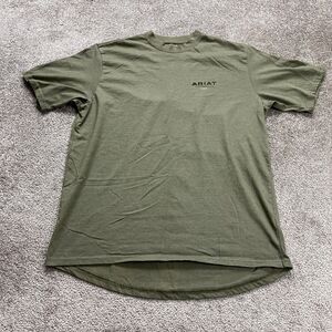 Ariat Rebar Graphic Logo T-Shirt Mens Sz L Green Crewneck Short Sleeve Work Tee